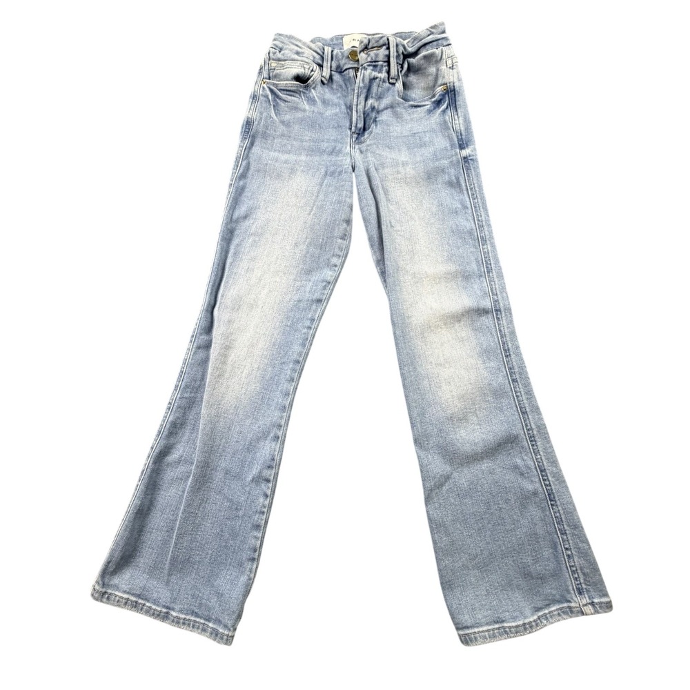 FRAME Girls Le Crop Mini Boot Jeans Size 24 Light Wash Stretch Denim